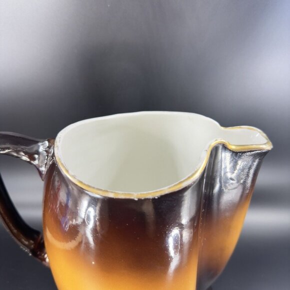 Antique Warwick Pitcher Jug Monk Cardinal Hand Painted Pottery Marked W Handle - Picture 9 of 16